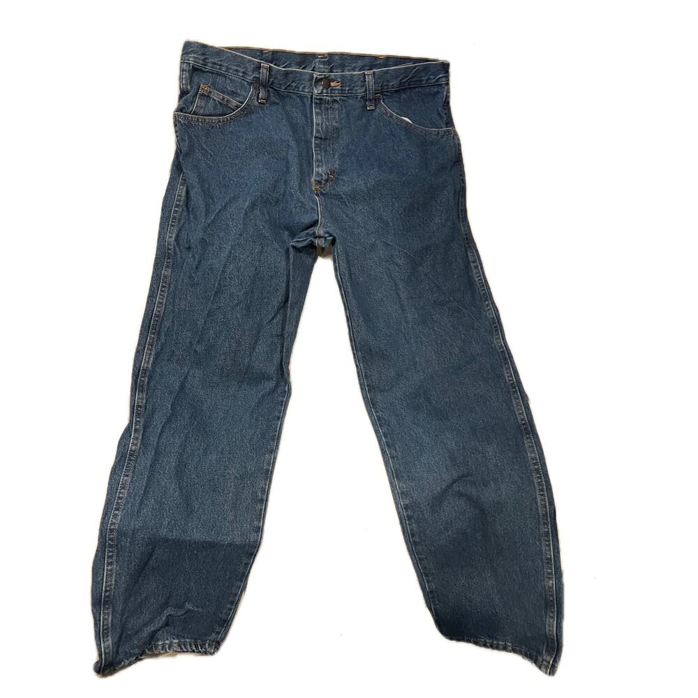 Rustler Blue Straight Leg Jeans Mens 38x32